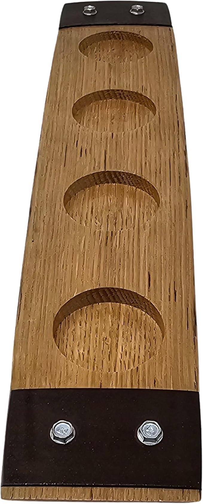 Barrel Stave Premium 4 Glass Whiskey Flight Serving Tray No Glasses Included, Natural
