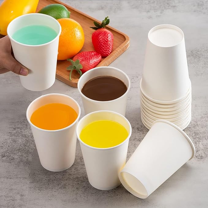 RACETOP Paper Coffee Cups 12 oz 300 pack, Paper Cups Disposable, Hot Coffee Cups, Ideal for Coffee, Hot Drinks