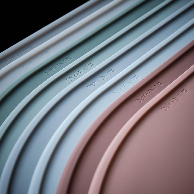 LINE+ARC Waterproof, Stain-Resistant, Heat-Safe Silicone Degrē Placemats (20.5x13, Set of 2 Terracotta) 3mm-High Rim Adults Babies Easy-to-Clean Washable Oval Modern Non-Slip Dining Table Mats