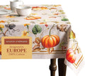 Maison d' Hermine Table Cloth Square Table 100% Cotton 60 x 60 Inches Fall Tablecloth Reusable Everyday Use for Thanksgiving Christmas Decorations Dining Farmhouse Party (Potiron)