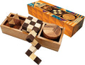 BSIRI 3 Puzzles in a Box - Wooden Brain Teaser Puzzle, 3D Mind Puzzle for Adults, Educational Kids Games, and Brain Games for Kids, Ideal for Birthday Gifts and Patio Decor