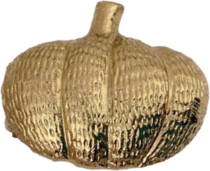ALPHA Living HOME Set of 12 Pumpkin Napkin Rings Premium Metal Fall Harvest Table Decor Thanksgiving Dinnerware Holders, Autumn & Halloween Table Setting Accessories (Gold)