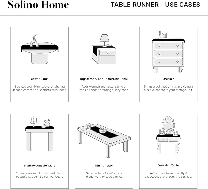 Solino Home Linen Dusty Blue Table Runner 36 Inches - Classic Hemstitch, 100% Pure Linen Coffee Table Runner 14 x 36 Inch Ideal for Dresser Tables - Winter, Spring, Easter