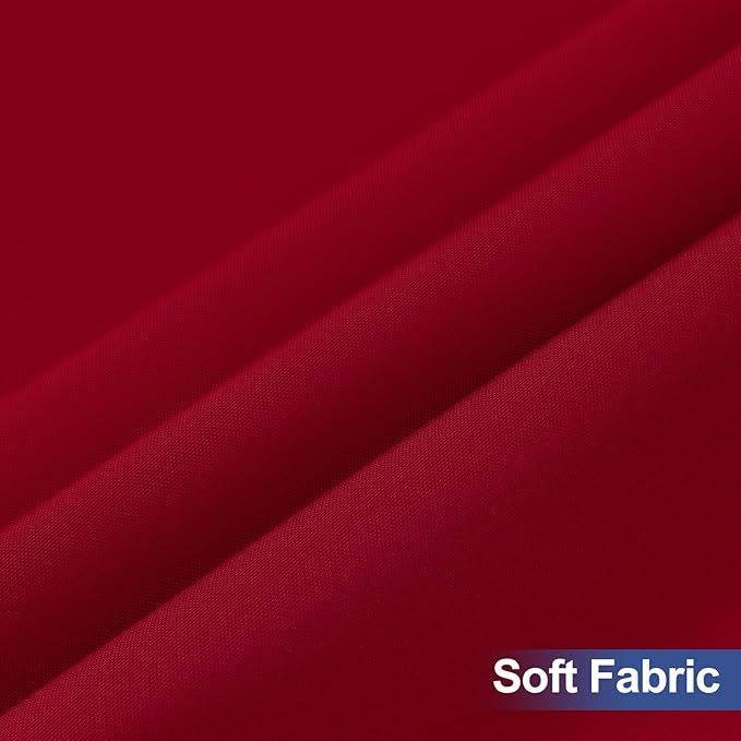 homing 2 Pack Rectangle Table Cloth, Elastic Fitted Fabric Tablecloth Fits for 6 Foot Folding Tables, Washable Table Cover for Picnic, Camping, Indoor & Valentine's Day (Wine Red, 30" x 72")