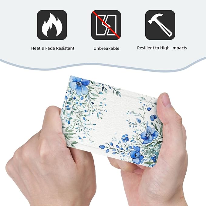 Light Switch Cover Blue Watercolor Flowers Retro Floral Leaves Wall Plate Cover 1 Gang Blank No Device Decorative Outlet Covers Electrical Switchplate for Bathroom Bedroom Decor