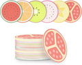 Restaurantware Drink Coasters 480 Count 4 Inch Paper High-Density Pulpboard Bar Coasters Assorted Customizable Designs Super Absorbent Reusable Round Coasters
