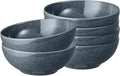 Denby - Dark Gray Speckle Cereal Bowls Set of 6-27.7oz Dishwasher, Microwave Safe - Scratch Chip Resistant - Reactive Gray Glaze, Ceramic Stoneware - Tableware for Oats, Cereal, Desserts