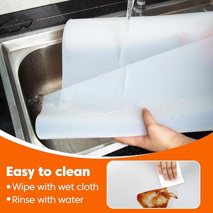 Extra Large Silicone Mat for Kitchen Counter,20"x80" Heat Resistant Mats for Countertop,New Skin-Friendly Material Quartz Countertop Protector Mats,Freely Cuttable (Translucent,1.6 mm Thick)