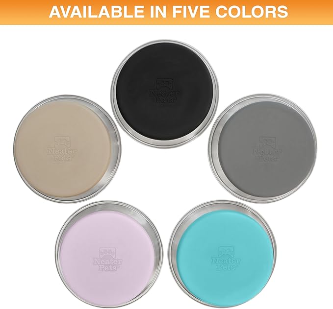 Neater Pet Brands Stainless Steel Dog Bowls with Non-Slip Rubber Bottom – 2 Cup (16 oz), Pink - Set of 2 Heavy Duty Metal Dog Bowls, Dishwasher Safe, Food or Water Bowl, Ideal for Small Dogs & Cats