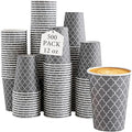 Lamosi Coffee Cups 12OZ 500 Pack, Disposable Coffee Cup, Disposable Cups,12 oz Hot Cups,12 oz Paper Insulated Cup for Cold Hot Drinks (No Lids)