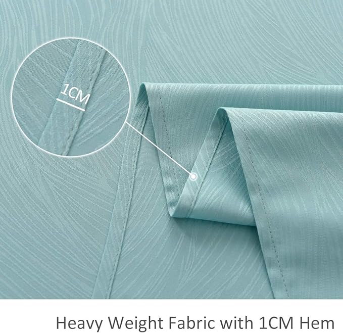 maxmill Jacquard Table Cloth Swirl Design Water Resistant Wrinkle Resistance Spillproof Heavy Weight Soft Tablecloth for Kitchen Dinning Tabletop Decoration Oblong 60 x 140 Inch Turquoise
