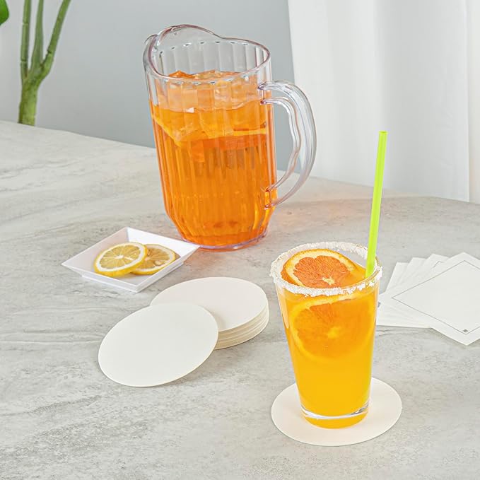 Restaurantware Paper Coasters 1000 Pack of 4 Inch Disposable Beverage Coasters Absorbent for Hot and Cold Drinks White Coffee Cup Essentials for Table Decor, Kitchen, Home Patio or Living Room