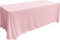 LA Linen Polyester Poplin Washable Rectangular Tablecloth, Stain and Wrinkle Resistant Table Cover 90x132, Fabric Table Cloth for Dinning, Kitchen, Party, Holiday 90 by 132-Inch, Pink Light