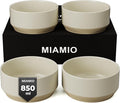 MIAMIO – Bowl Set of 4 / Ceramic Bowl Set (30 oz) for Pasta, Ramen, Cereal, Salad – Dishwasher and Microwave Safe – Sierra Collection (Light, Bowls (4x))