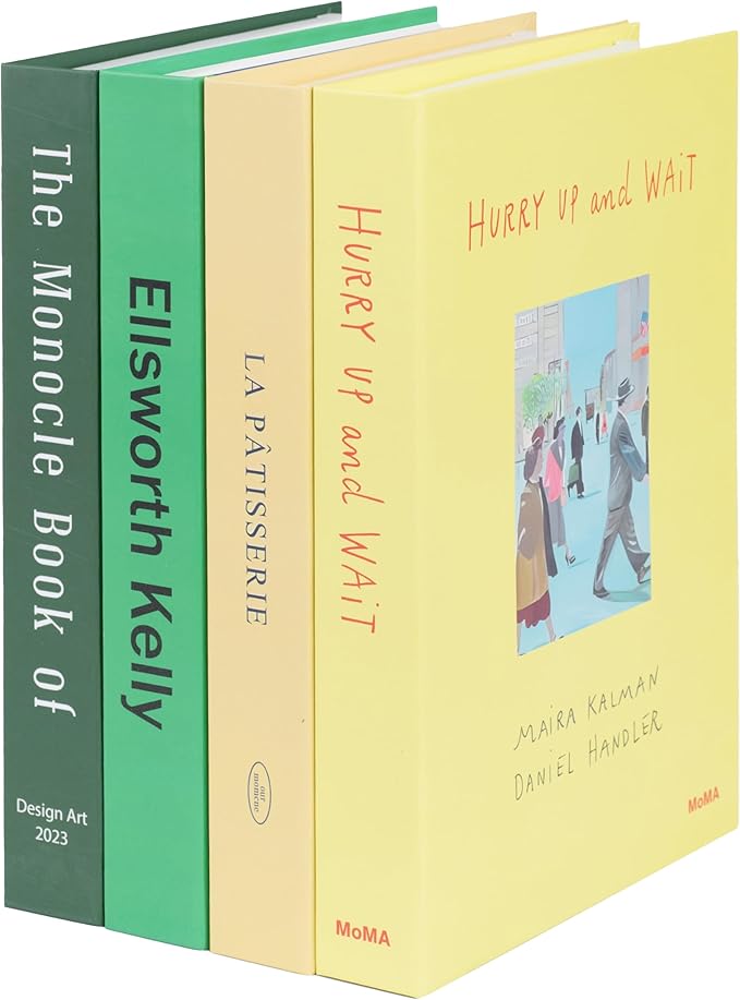 Nature Medium | 4 PCS Faux Decorative Books for Home Decor | Not Real Books (Cardboard Boxes) | Coffee Table, Shelf Styling & Modern Aesthetic Accent Pieces for Living Room, Office