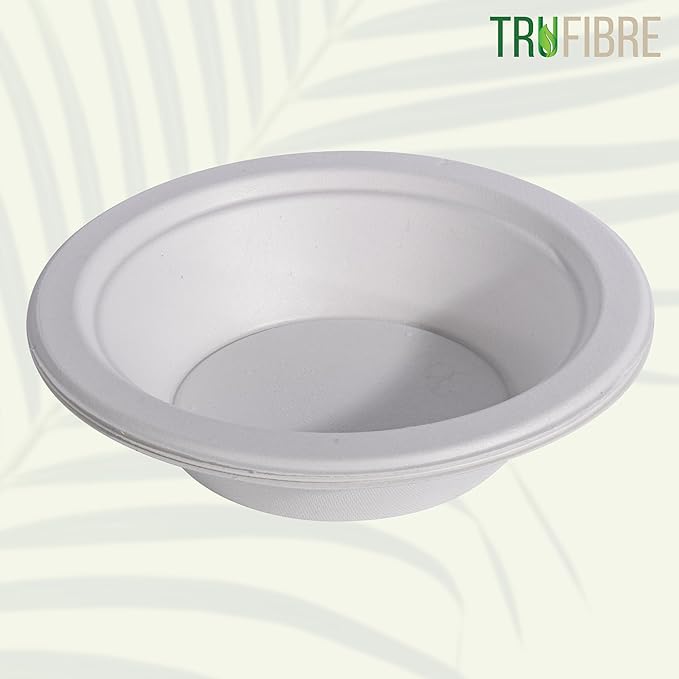 16 Oz Paper Bowls, 100 Pack 100% Compostable Heavy Duty Eco-Friendly Bagasse Biodegrable Disposable Bowls for Salad, Dessert, Soup, Ice Cream, Bulk