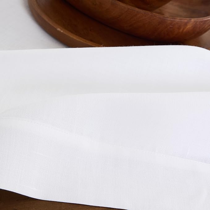 Solino Home White Linen Tablecloth 60 x 84 Inch - 100% Pure Linen Table Cloth for Rectangle Tables - Fete, Machine Washable Tablecloth for Winter, Valentines, Spring, Easter