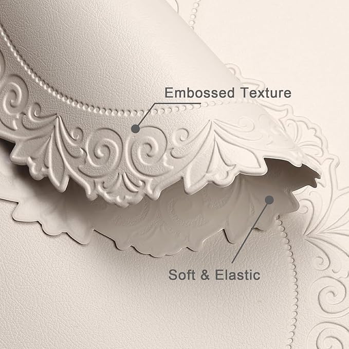 Noctiflorous Round Faux Leather 15 Inch Placemats Set of 4 Waterproof Wipeable Heat Resistant Tablemat for Dining Table Kitchen Non Slip Washable Oilproof Table Place Mat for Indoor Outdoor(Beige, 4)