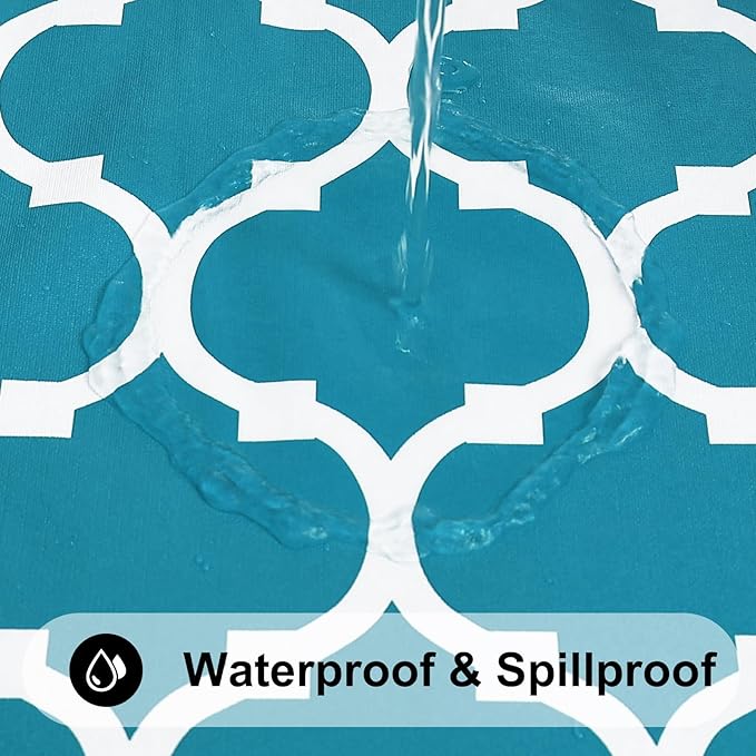 Smiry Rectangle Table Cloth, Waterproof Vinyl Tablecloth with Flannel Backing for Rectangle Tables, Wipeable Spillproof Plastic Tablecloths for Dining, Camping, Indoor and Outdoor (60"x144", Teal)