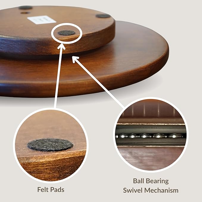 DutchCrafters Solid Wood Lazy Susan Turntable, Rotating Spice Organizer for Kitchen Counter, Dining Table - Amish American Made in USA (Cherry Wood, Michael's Cherry Stain, 12")