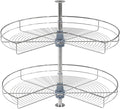 Dowell Base Cabinet Kidney Shape Dia.32 270° Lazy Susan, 2 Shelves, Kitchen Base Corner Cabinet Organizer (Chrome 4001 270 32)