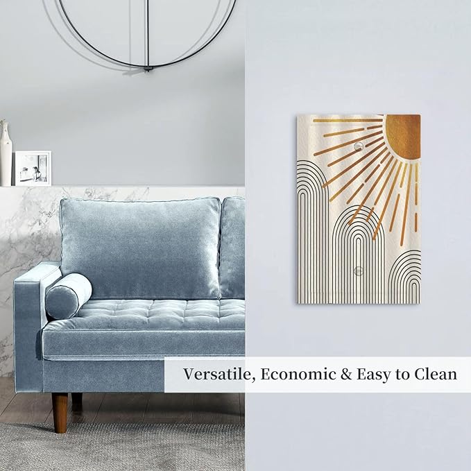 Light Switch Cover Mid Century Boho Sun Beige Minimalist Abstract Wall Plate Cover 1 Gang Blank No Device Decorative Outlet Covers Electrical Switchplate for Bathroom Bedroom Decor