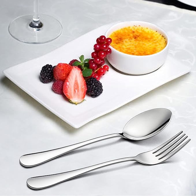 LIANYU 36-Piece Silverware Set with Serving Utensils, Stainless Steel Silverware Flatware Set for 6, Elegant Cutlery Tableware Includes Fork Spoon Knife, Mirror Polished, Dishwasher Safe