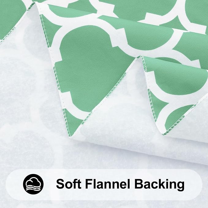 Smiry Rectangle Table Cloth, Waterproof Vinyl Tablecloth with Flannel Backing for Rectangle Tables, Wipeable Spillproof Plastic Tablecloths for Dining, Camping and Indoor (54"x78", Sage Green)