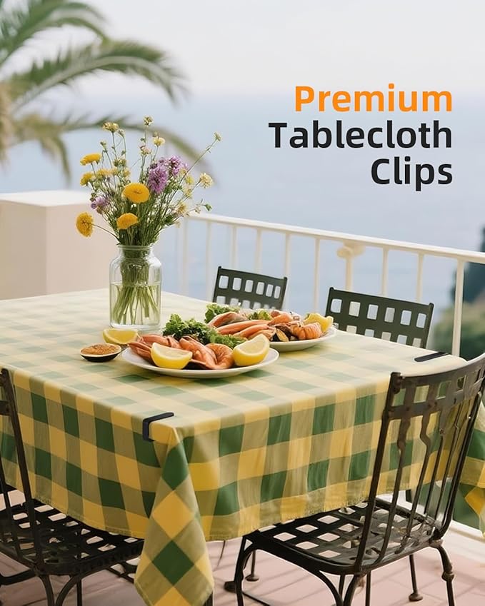12 Pack Tablecloth Clips - Heavy Duty Picnic Table Clips, Stainless Steel Table Cloth Cover Clamps, Table Cloth Holders Ideal for Restaurant Party