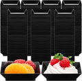 400 Pieces Mini Square Dessert Plates 2.5 x 2.5 Inch Disposable Appetizer Plates Small Clear Plastic Dish for Dessert Salad Appetizer Sauces Tastings Cake Wedding Party Serving (Black)