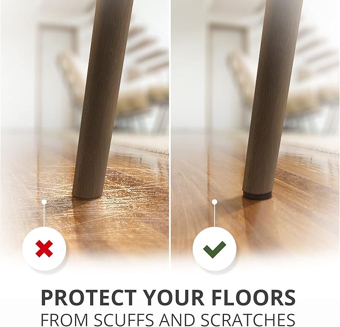 X-PROTECTOR Felt Furniture Pads - 56 PCS 3/4" Floor Protectors for Chair and Furniture Feet - Protect Your Hardwood Floors! (Brown, Round)
