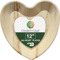 Charity Leaf Disposable Palm Leaf 12" Heart Plates (100 pieces) Bamboo Like Serving Platters, Disposable Boards, Eco-Friendly Dinnerware For Valentines, Weddings, Catering, Events