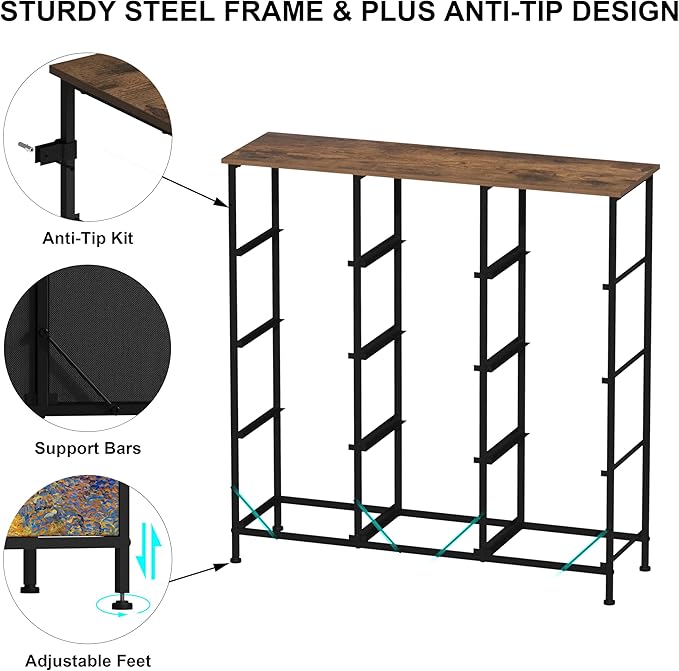EXOTICA Dresser for Bedroom with 12 Drawers Tall Dresser & Chest of Drawers Fabric Dressers Storage Tower for Living Room Closet Hallway with Wooden Top and Metal Frame