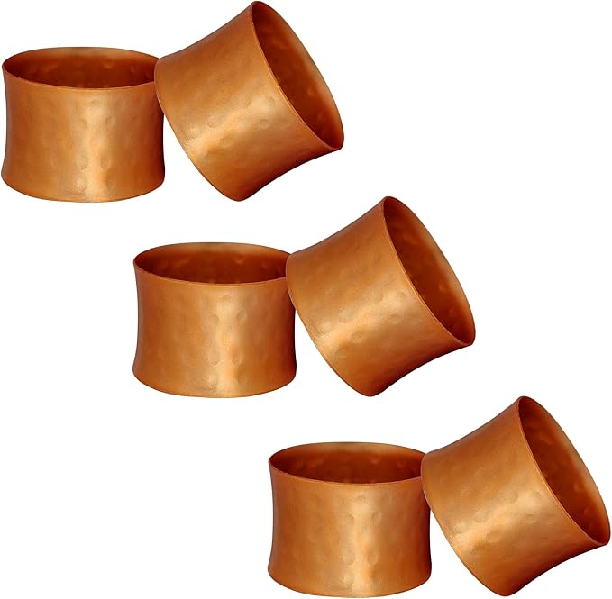 Round Hammered Napkin Rings Set of 12, Napkin Rings Bulk, Serviette Adornment for Table Settings, Modern Napkin Holder for Dinner Table Decor, Weddings, Christmas, Holiday, Banquets, Party, Easter