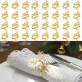 100 Pcs Gold Napkin Rings Bulk Delicate Napkin Holder for Dining Wedding Party Banquet Table Decroration Christmas and Daily Use