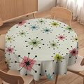 Retro Mid Century Round Tablecloth, Vintage Modern Colorful Abstract Geometric Art Bohemian Tablecloth for Home Party Dining Room Kitchen Decor 70Inch(178cm)