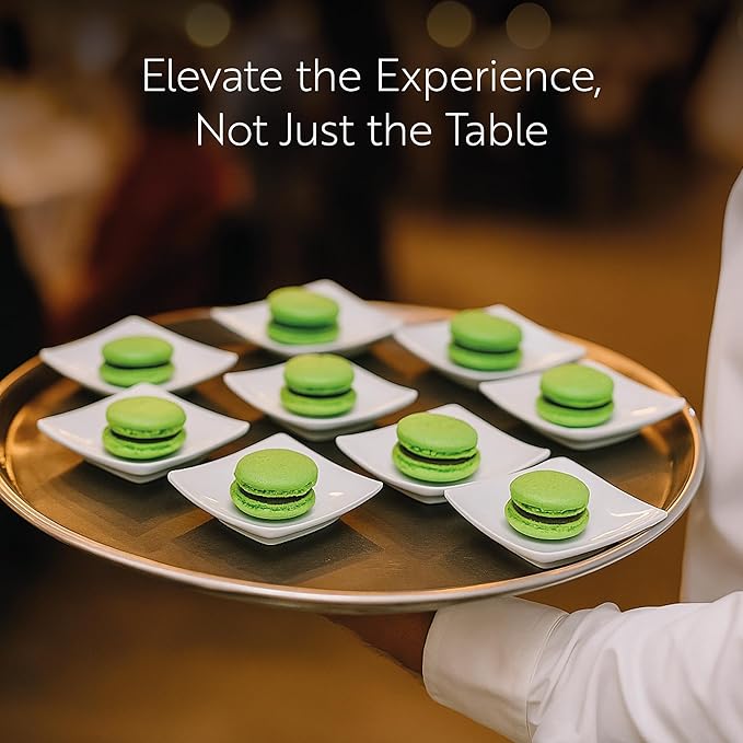 Restaurantware-3 Inch Square Mini Plates, 10 Square Small White Plates For Appetizers - Microwavable, Oven-Safe, White Porcelain Appetizer Plate, Won't Chip, For Appetizers Or Desserts