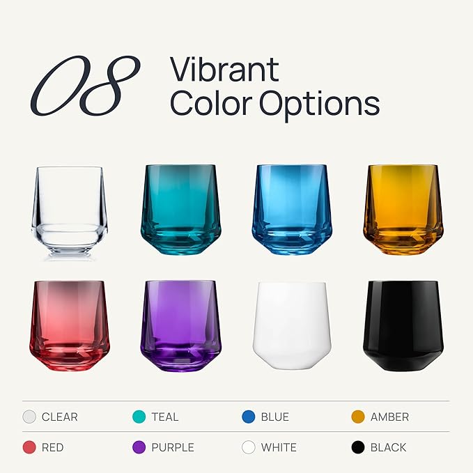 Drinique Unbreakable Stemless Wine Glasses - Set of 4 - Made in USA 12 oz Tritan Unbreakable Plastic Wine Glasses, Reusable for Indoor or Outdoor Use, BPA Free & Shatterproof, Red