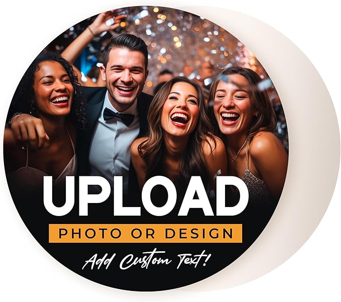40 Pack, Personalized Drink Coasters, Custom Cardboard Coasters with Photo and Text, Design Your Own Coaster for Events, Parties, Bars, and Unique Gifts, 3.95" Round