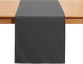 Black Grey Table Runner 13x72 Inches Long, Cotton Linen Farmhouse Style Seasonal Dresser Scarf for Kitchen Dining Coffee Table Parties Wedding Home Decor (13” x 72”, Black Grey)