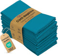 Ruvanti Cloth Napkins Set of 12, 18x18 Inches Napkins Cloth Washable, Soft, Durable, Absorbent, Cotton Blend. Table Dinner Napkins Cloth for Hotel, Lunch, Restaurant, Weddings, Events, Parties - Teal