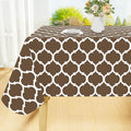 Smiry Rectangle Table Cloth, Waterproof Vinyl Tablecloth with Flannel Backing for Rectangle Tables, Wipeable Spillproof Plastic Tablecloths for Dining, Camping, Indoor and Outdoor (60"x120", Brown)