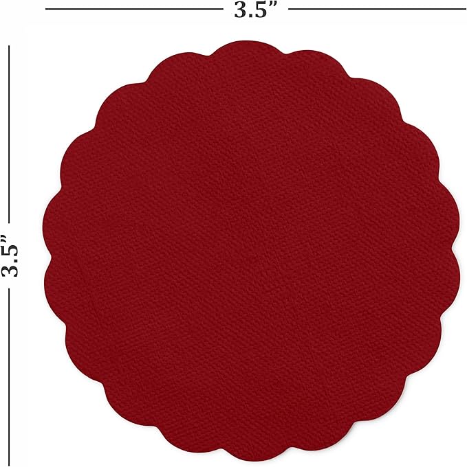 Disposable Burgundy Paper Coasters for Drinks, 3.5 Inch Round Coasters for Bar, Cocktail, Beverage, Wine Or Event, 500 Pack Bulk