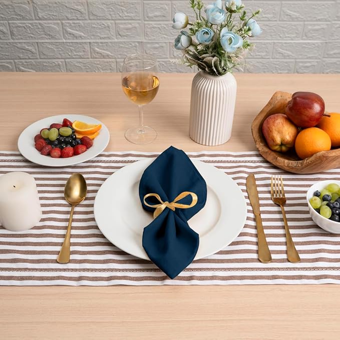 Blue Needles Solid Cloth Napkins Set of 12 Crystal Teal 100% Cotton Dinner Napkins 18x18 inches - Soft, Reusable, Absorbent & Washable Linen, Ideal for Wedding Events, Parties & Everyday Use