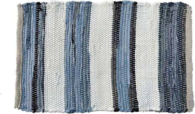 Perilla Home Natural Chindi Jute Placemats Set of 4 Vintage Boho 13x19 Inch Table Mats for Kitchen Dining Home Decor Rectangle Printed Rustic Placemat (Nagiso)