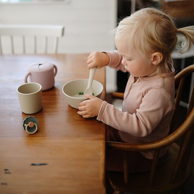 mushie Dinnerware Cups For Kids | Made in Denmark, Set of 2 (Vanilla)