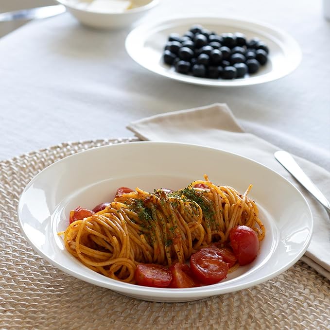 Ceramic Pasta Bowls Set of 6– 13.5oz/22oz Porcelain Soup & Salad Bowls, Wide Rim, Oven/Dishwasher Safe – Elegant White Dinnerware for Italian Dishes