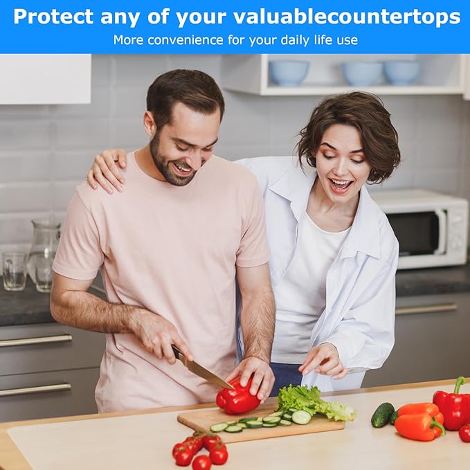 Silicone Mats for Kitchen Counter 47.2"x23.6"x0.08”, Largest Heat Resistant Mats for Countertop, Kitchen Island Silicone Protector Placemats Nonslip Extra Large Counter Mat (Translucent)