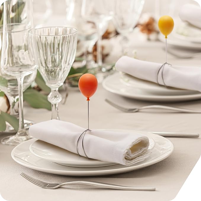 Peleg Design Balloonapkins Napkin Rings – Perfect for Dining Table Décor - Easter Napkins Ring, Birthday Party Table Decorations, Napkin Holder During Meals or Gatherings