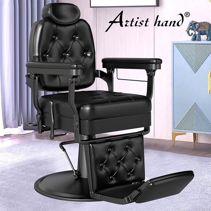 Artist hand Barber Chair for Hair Stylist, All Purpose Hydraulic Recline Salon Chair, Heavy Duty Barber Chairs, Professional Barbershop Beauty Spa Equipment
